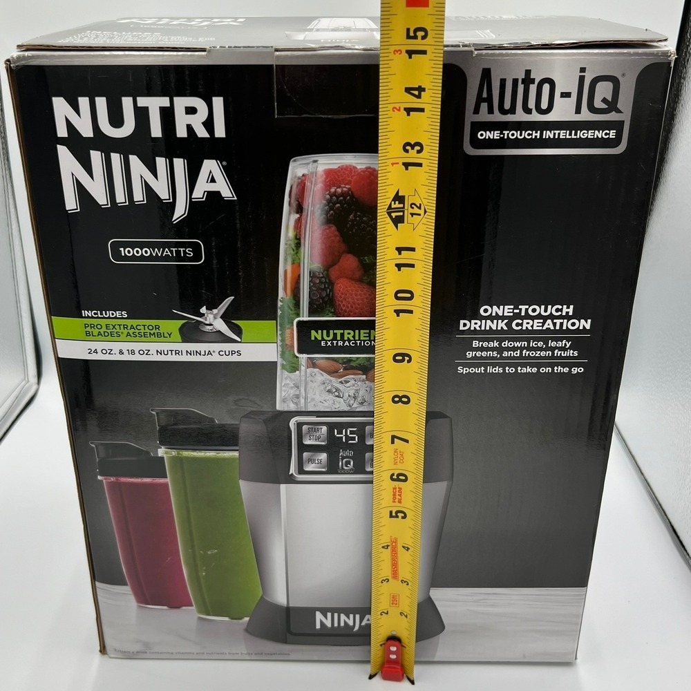 Nutri Ninja Blender BL480 Auto-iQ 1000W Silver Black New 18/24oz Cups - Picture 7 of 12
